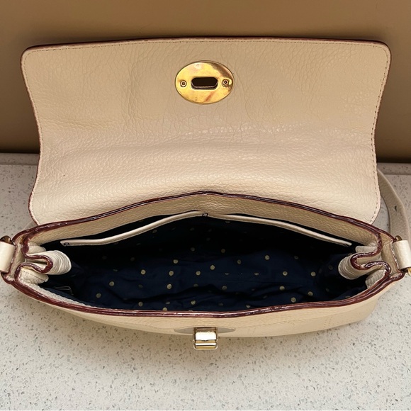 Kate Spade New York Leather Off White Cream Perforated Shoulder Bag Purse - Picture 9 of 16